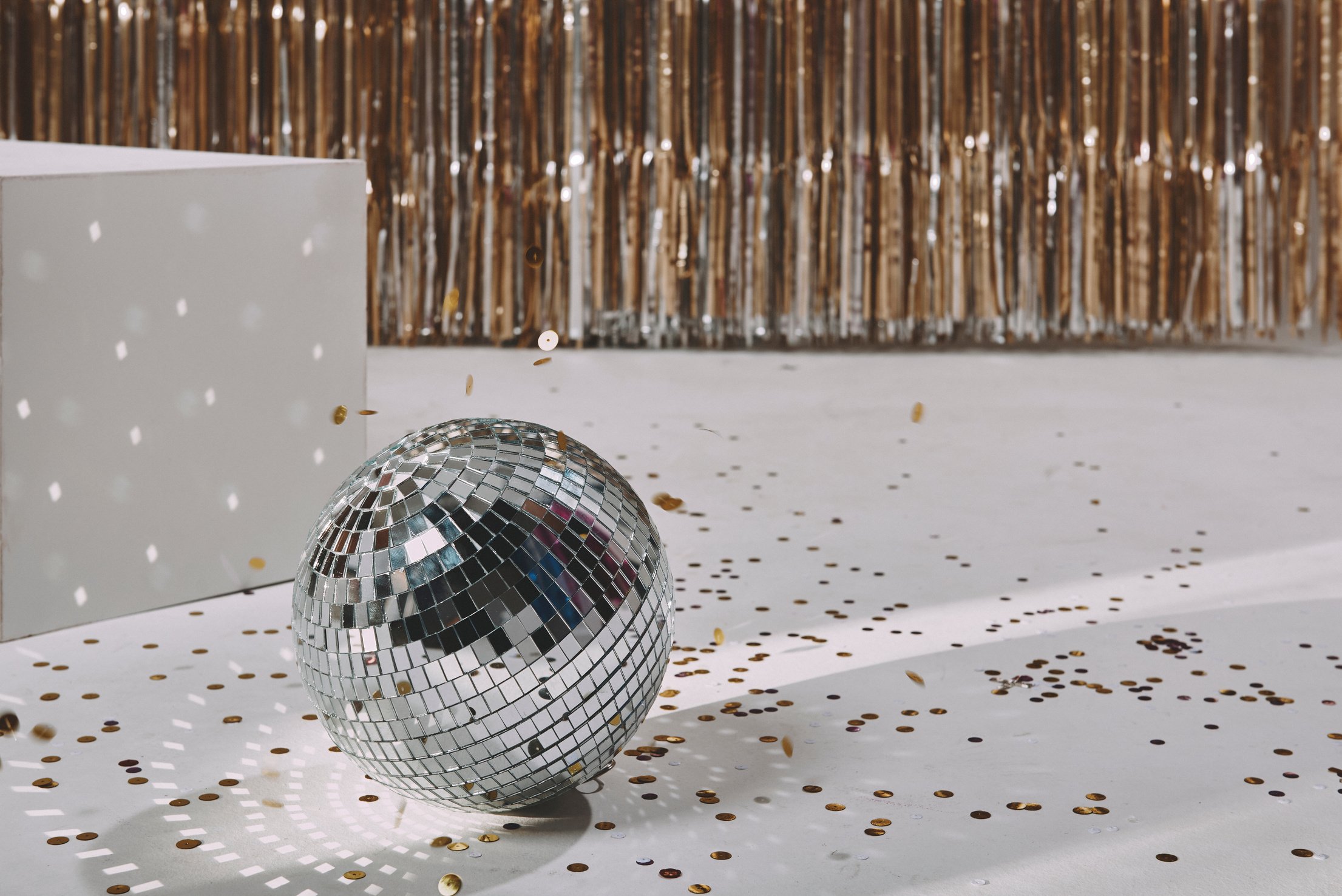 Disco Ball with Metallic Background 